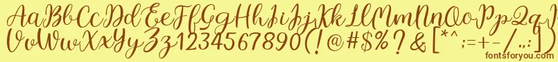 Legal Standing Font – Brown Fonts on Yellow Background