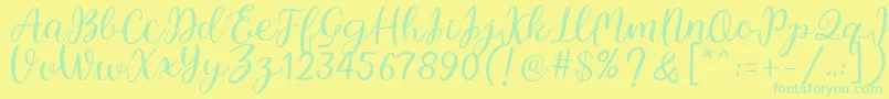 Legal Standing Font – Green Fonts on Yellow Background