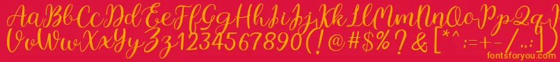 Legal Standing Font – Orange Fonts on Red Background