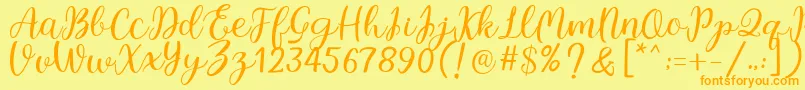 Legal Standing Font – Orange Fonts on Yellow Background