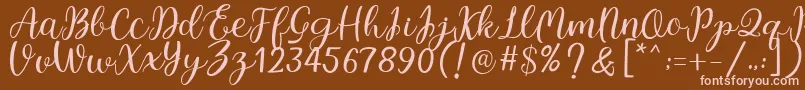 Legal Standing Font – Pink Fonts on Brown Background