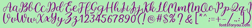 Legal Standing Font – Purple Fonts on Green Background