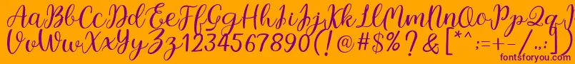 Legal Standing Font – Purple Fonts on Orange Background