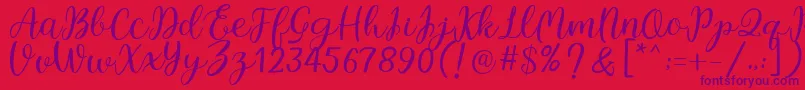 Legal Standing Font – Purple Fonts on Red Background