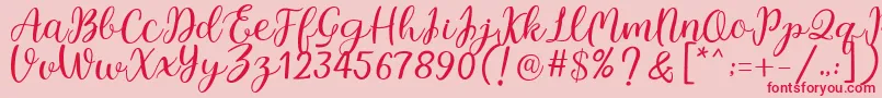 Legal Standing Font – Red Fonts on Pink Background