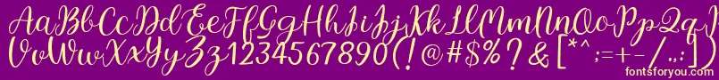 Legal Standing Font – Yellow Fonts on Purple Background