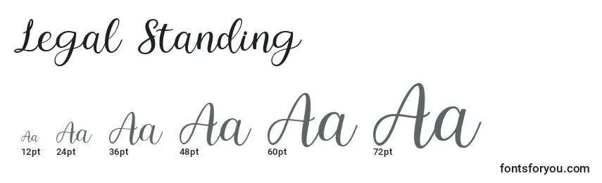Legal Standing Font Sizes