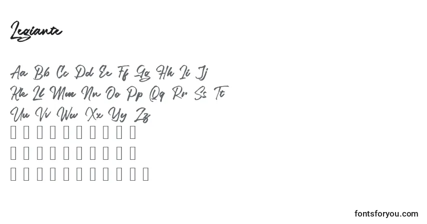 Шрифт Legiante – алфавит, цифры, специальные символы
