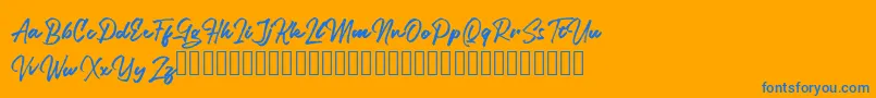 Legiante Font – Blue Fonts on Orange Background