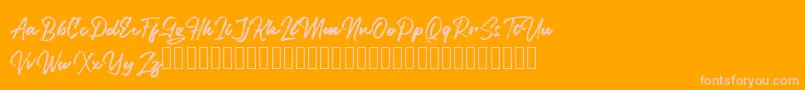 Legiante Font – Pink Fonts on Orange Background