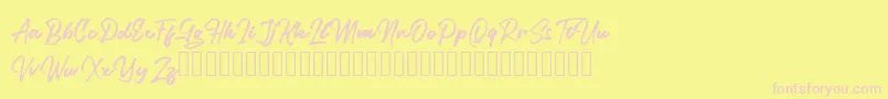 Legiante Font – Pink Fonts on Yellow Background