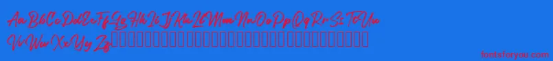 Legiante Font – Red Fonts on Blue Background