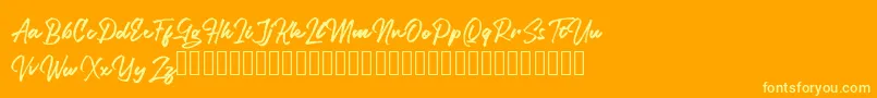 Legiante Font – Yellow Fonts on Orange Background