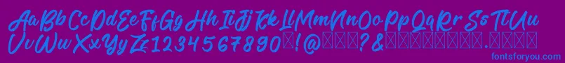 フォントLegilatureFree – 紫色の背景に青い文字