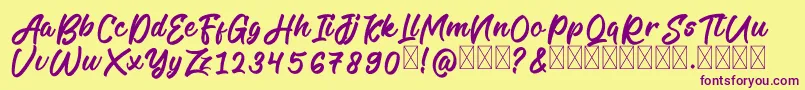 LegilatureFree Font – Purple Fonts on Yellow Background