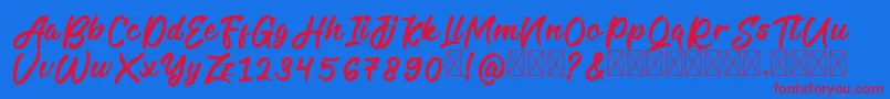 LegilatureFree Font – Red Fonts on Blue Background