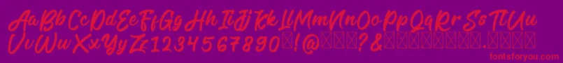 フォントLegilatureFree – 紫の背景に赤い文字