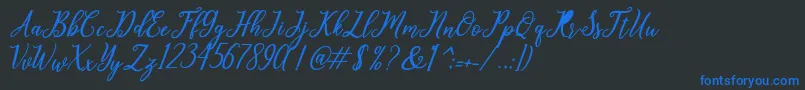 leighton Font – Blue Fonts on Black Background