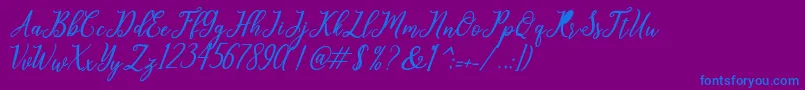 leighton Font – Blue Fonts on Purple Background