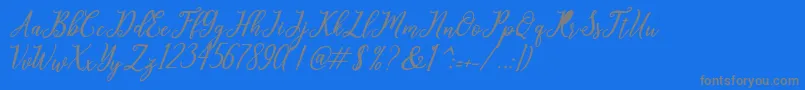 leighton-Schriftart – Graue Schriften auf blauem Hintergrund