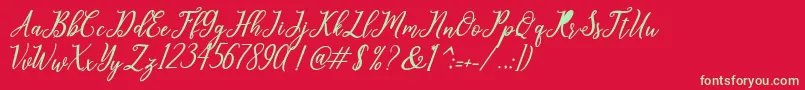 leighton Font – Green Fonts on Red Background