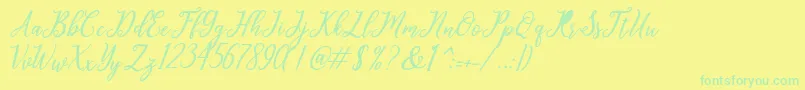 leighton Font – Green Fonts on Yellow Background