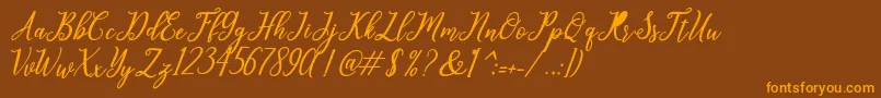 leighton Font – Orange Fonts on Brown Background