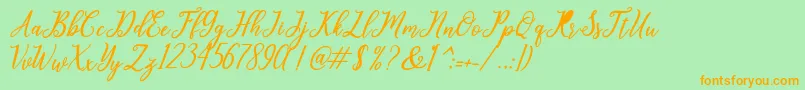 leighton Font – Orange Fonts on Green Background