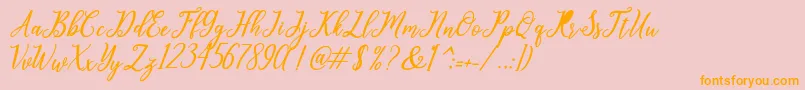leighton Font – Orange Fonts on Pink Background