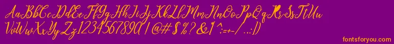 leighton Font – Orange Fonts on Purple Background