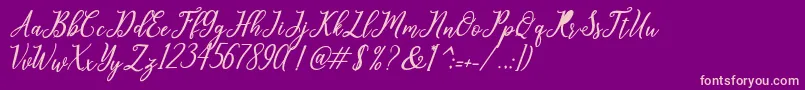 leighton-Schriftart – Rosa Schriften auf violettem Hintergrund