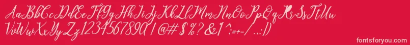 leighton Font – Pink Fonts on Red Background
