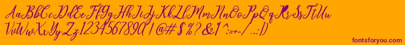 leighton-Schriftart – Violette Schriften auf orangefarbenem Hintergrund