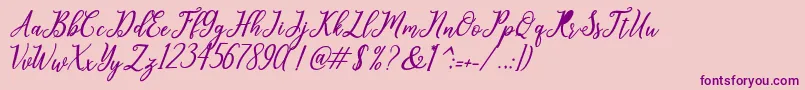 leighton Font – Purple Fonts on Pink Background