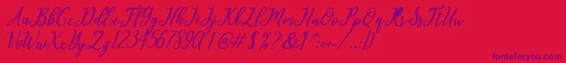 leighton Font – Purple Fonts on Red Background