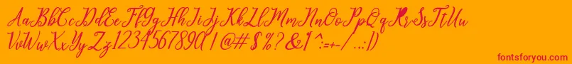 leighton Font – Red Fonts on Orange Background