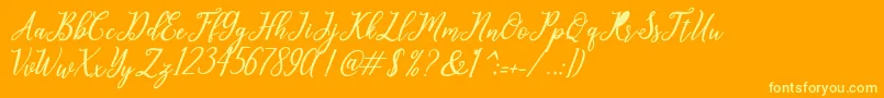 leighton Font – Yellow Fonts on Orange Background