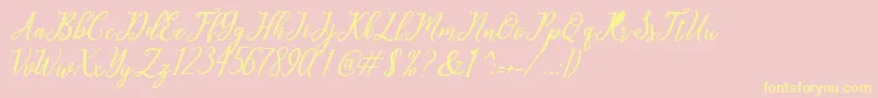 leighton Font – Yellow Fonts on Pink Background