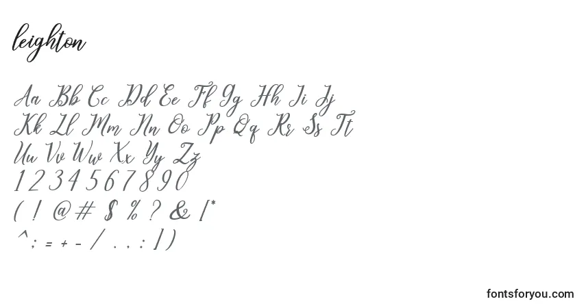 Schriftart Leighton (132399) – Alphabet, Zahlen, spezielle Symbole