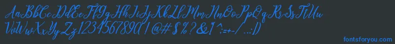 leighton Font – Blue Fonts on Black Background