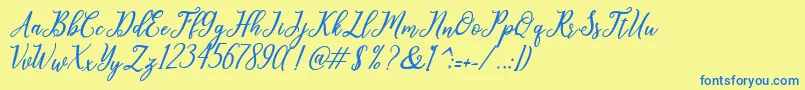 leighton Font – Blue Fonts on Yellow Background