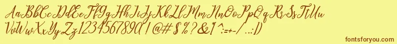 leighton Font – Brown Fonts on Yellow Background