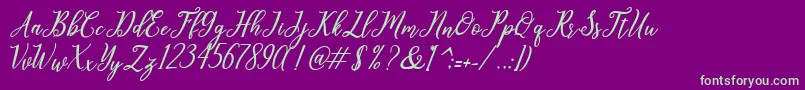 leighton Font – Green Fonts on Purple Background