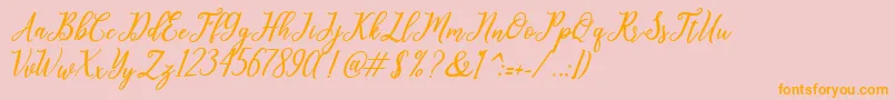 leighton Font – Orange Fonts on Pink Background