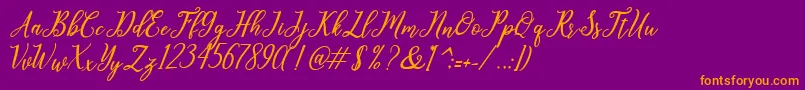 leighton Font – Orange Fonts on Purple Background