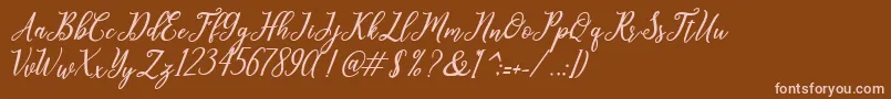 leighton Font – Pink Fonts on Brown Background