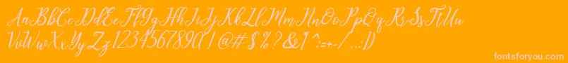 leighton Font – Pink Fonts on Orange Background