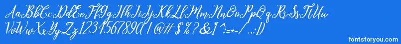 leighton Font – White Fonts on Blue Background