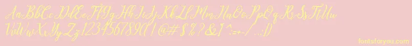 leighton Font – Yellow Fonts on Pink Background