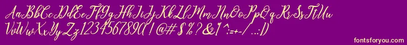 leighton Font – Yellow Fonts on Purple Background